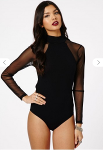 Yola Black High Neck Bodysuit, missguidedus.com; $32.38
